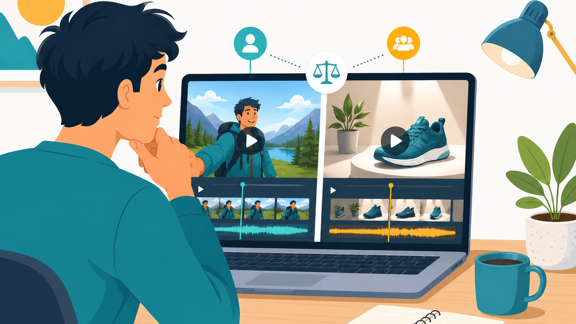 自分の動画投稿と依頼動画の編集を比較して検討する人